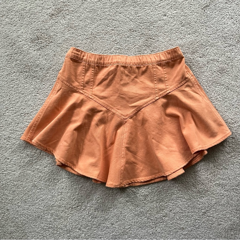 Aerie‎ Denim Orange Circle Mini-Skirt